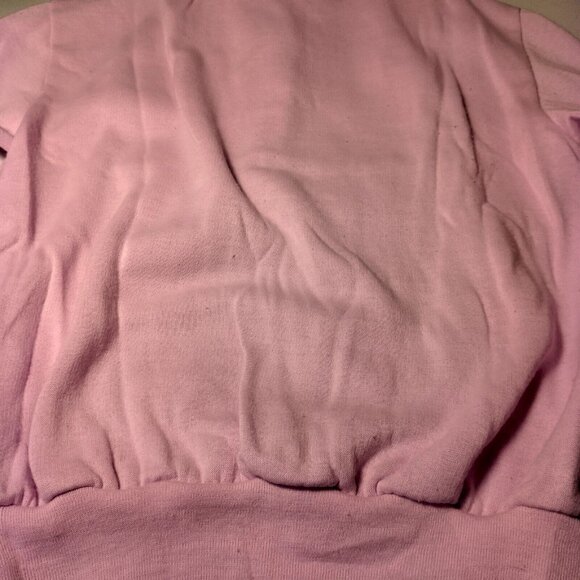 Vintage 1980s Mock Neck Sweatshirt Medium Pink Mixed Knit Retro Snap READ - Picture 13 of 16